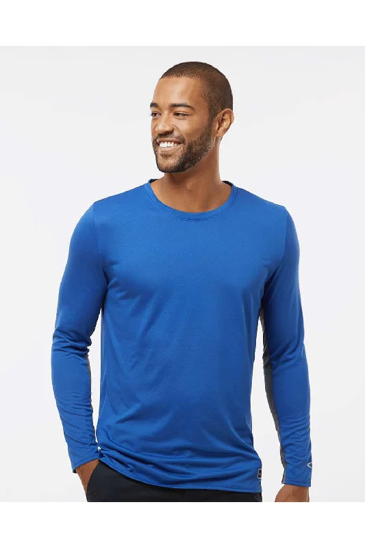 Oakley Mens Team Issue Hydrolix Long Sleeve Crewneck T-Shirt - Team Royal Blue