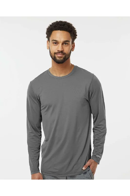 Paragon Mens Aruba Extreme Performance Moisture Wicking Long Sleeve Crewneck T-Shirt - Medium Grey