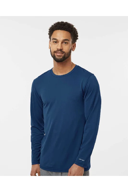 Paragon Mens Aruba Extreme Performance Moisture Wicking Long Sleeve Crewneck T-Shirt - Navy Blue