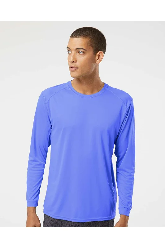 Paragon Mens Islander Performance Moisture Wicking Long Sleeve Crewneck T-Shirt - Bimini Blue