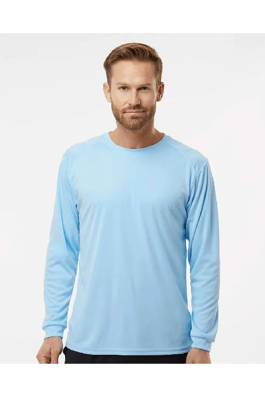 Paragon Mens Islander Performance Moisture Wicking Long Sleeve Crewneck T-Shirt - Blue Mist