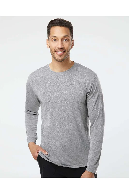 Paragon Mens Islander Performance Moisture Wicking Long Sleeve Crewneck T-Shirt - Heather Grey