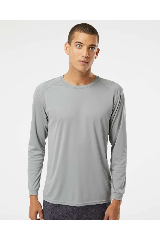 Paragon Mens Islander Performance Moisture Wicking Long Sleeve Crewneck T-Shirt - Medium Grey