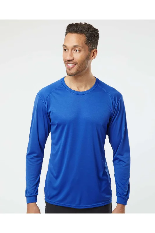 Paragon Mens Islander Performance Moisture Wicking Long Sleeve Crewneck T-Shirt - Royal Blue