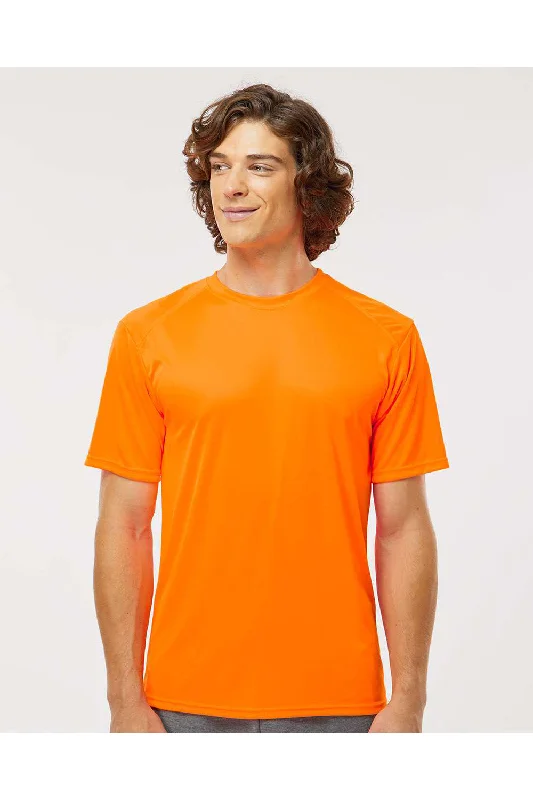 Paragon Mens Islander Performance Moisture Wicking Short Sleeve Crewneck T-Shirt - Neon Orange