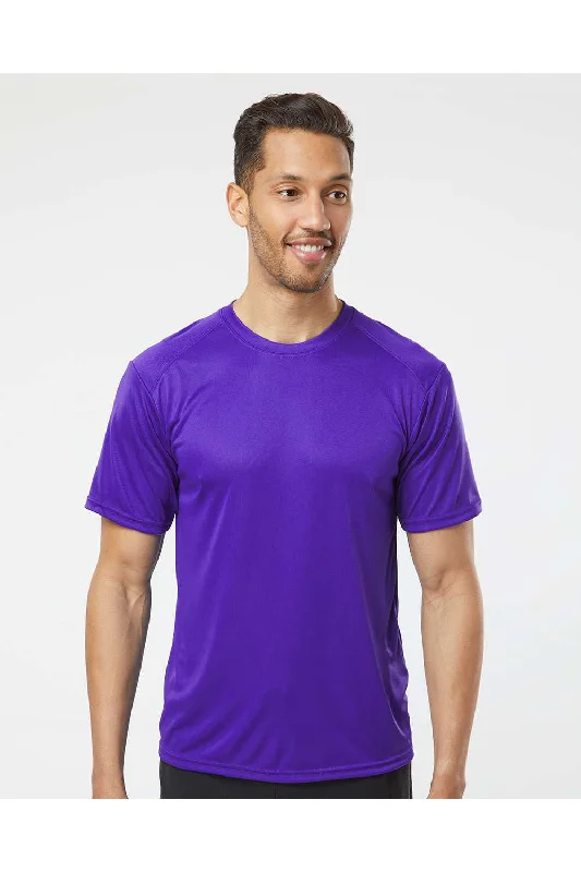 Paragon Mens Islander Performance Moisture Wicking Short Sleeve Crewneck T-Shirt - Purple