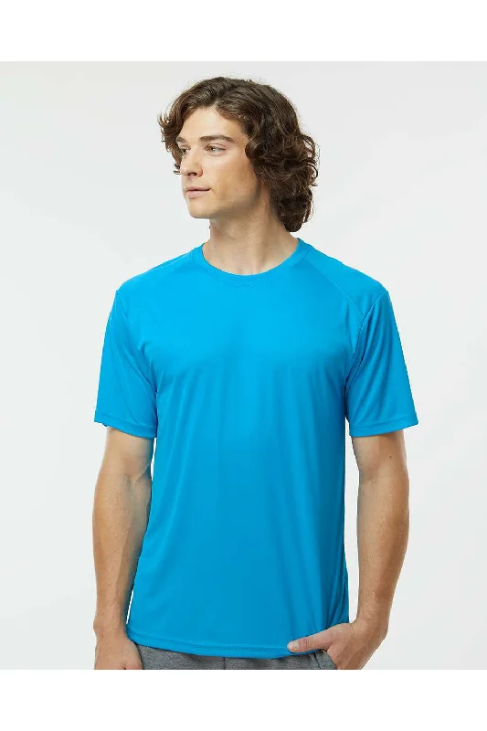 Paragon Mens Islander Performance Moisture Wicking Short Sleeve Crewneck T-Shirt - Turquoise Blue