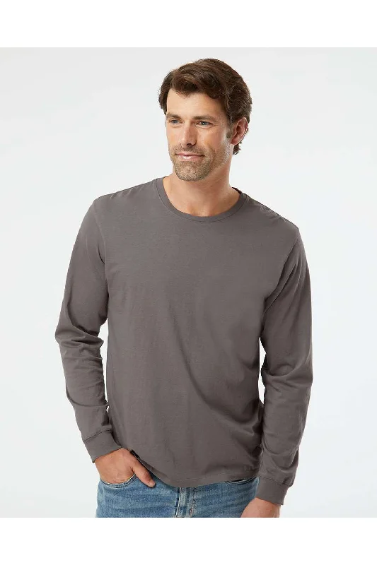 SoftShirts Mens Organic Long Sleeve Crewneck T-Shirt - Graphite Grey