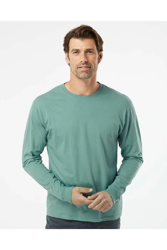 SoftShirts Mens Organic Long Sleeve Crewneck T-Shirt - Pine Green