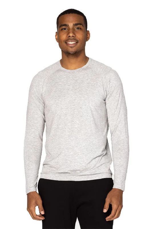 Threadfast Apparel Mens Impact Long Sleeve Crewneck T-Shirt - Heather Grey