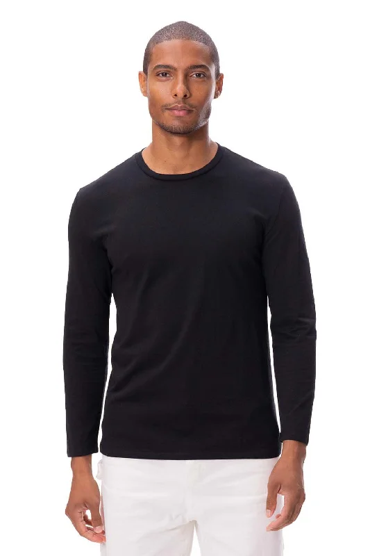 Threadfast Apparel Mens Ultimate Long Sleeve Crewneck T-Shirt - Black