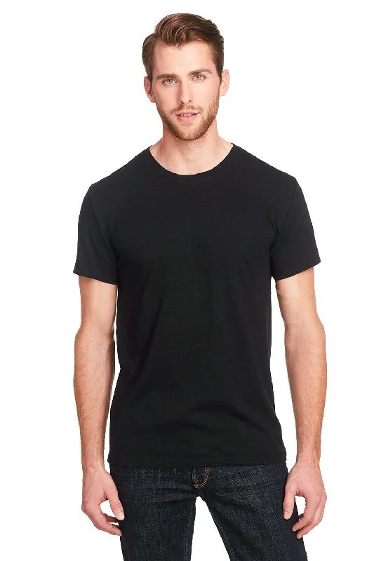 Threadfast Apparel Mens Short Sleeve Crewneck T-Shirt - Solid Black