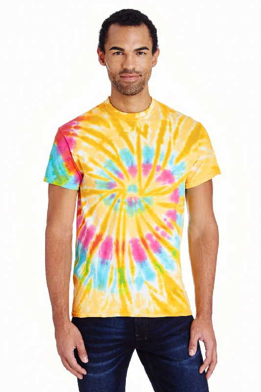 Tie-Dye Mens Short Sleeve Crewneck T-Shirt - Aurora