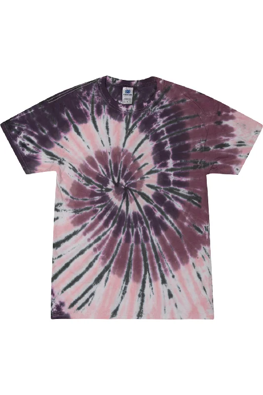 Tie-Dye Mens Short Sleeve Crewneck T-Shirt - Cherry Cola