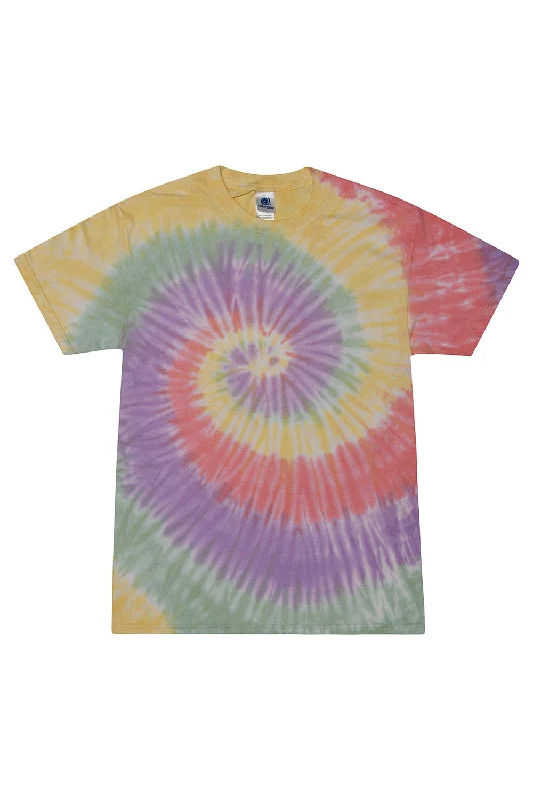 Tie-Dye Mens Short Sleeve Crewneck T-Shirt - Zen Rainbow