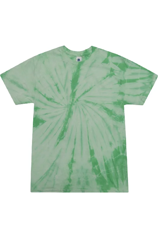 Tie-Dye Mens Short Sleeve Crewneck T-Shirt - Spider Mint