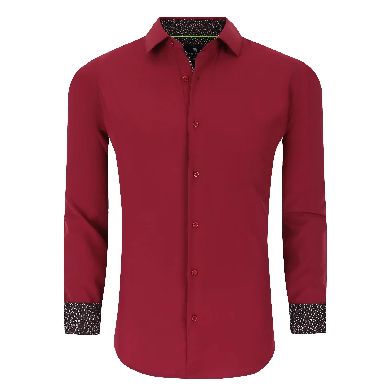 Tom Baine Slim Fit Performance Long Sleeve Solid Button Down