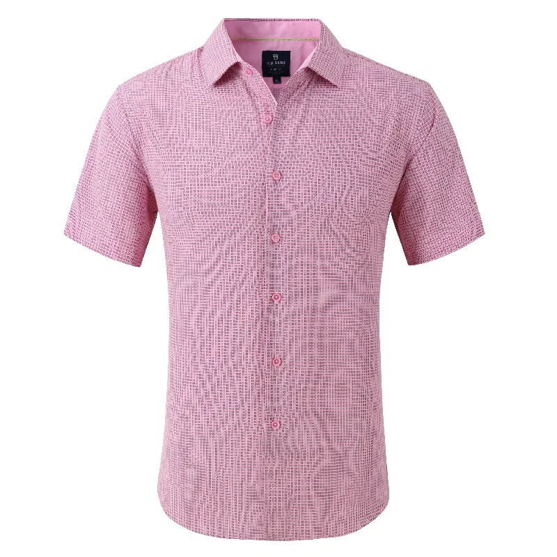 Tom Baine Slim Fit Performance Short Sleeve Geometric Button Down