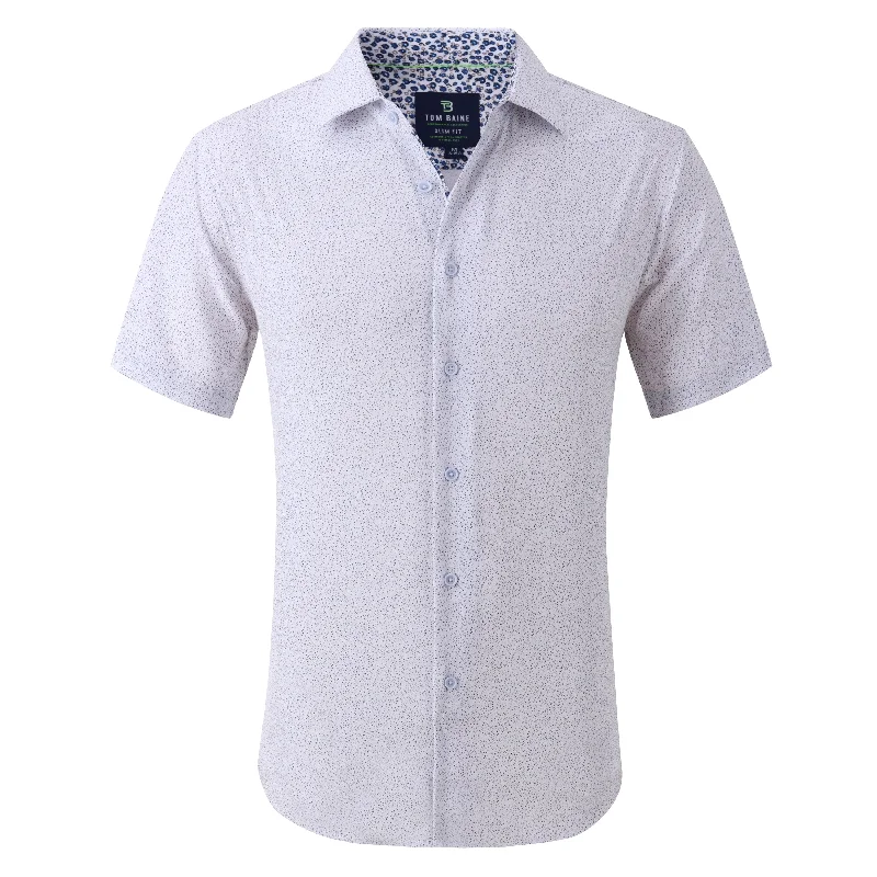 Tom Baine Slim Fit Performance Short Sleeve Geometric Button Down