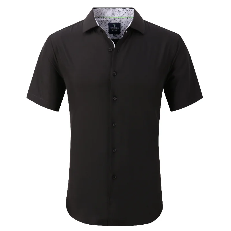 Tom Baine Slim Fit Performance Short Sleeve Solid Button Down