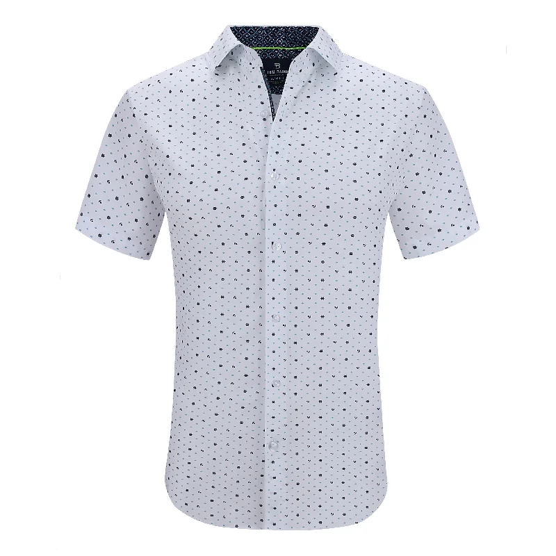 Tom Baine Slim Fit Short Sleeve Performance Stretch Button Down