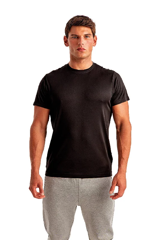 TriDri Mens Moisture Wicking Short Sleeve Crewneck T-Shirt - Black