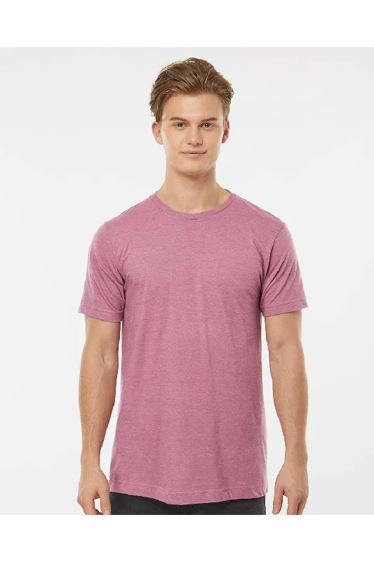 Tultex Mens Fine Jersey Short Sleeve Crewneck T-Shirt - Heather Cassis Pink