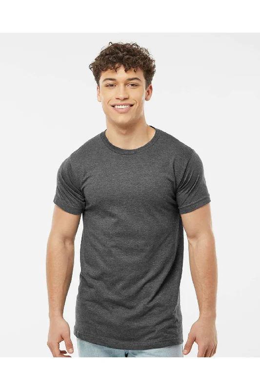 Tultex Mens Fine Jersey Short Sleeve Crewneck T-Shirt - Heather Charcoal Grey