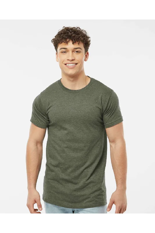 Tultex Mens Fine Jersey Short Sleeve Crewneck T-Shirt - Heather Military Green