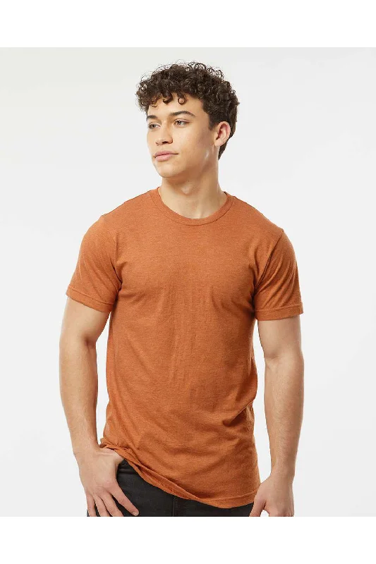 Tultex Mens Fine Jersey Short Sleeve Crewneck T-Shirt - Heather Rust Orange