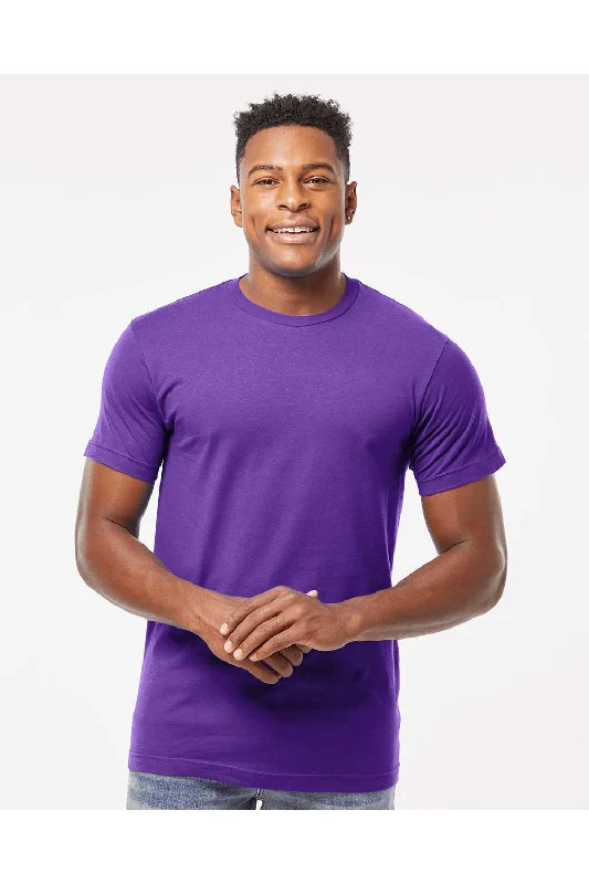 Tultex Mens Fine Jersey Short Sleeve Crewneck T-Shirt - Purple